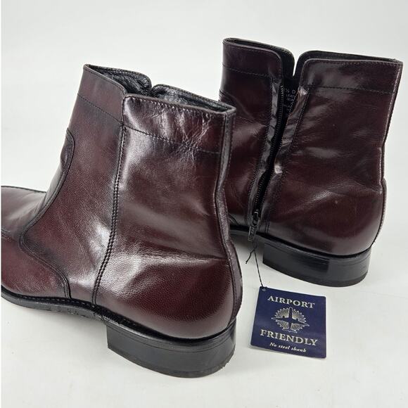 Florsheim Essex Moc Toe Zipper Boot Black Cherry Leather Sz 11.5 D NEW main image 10